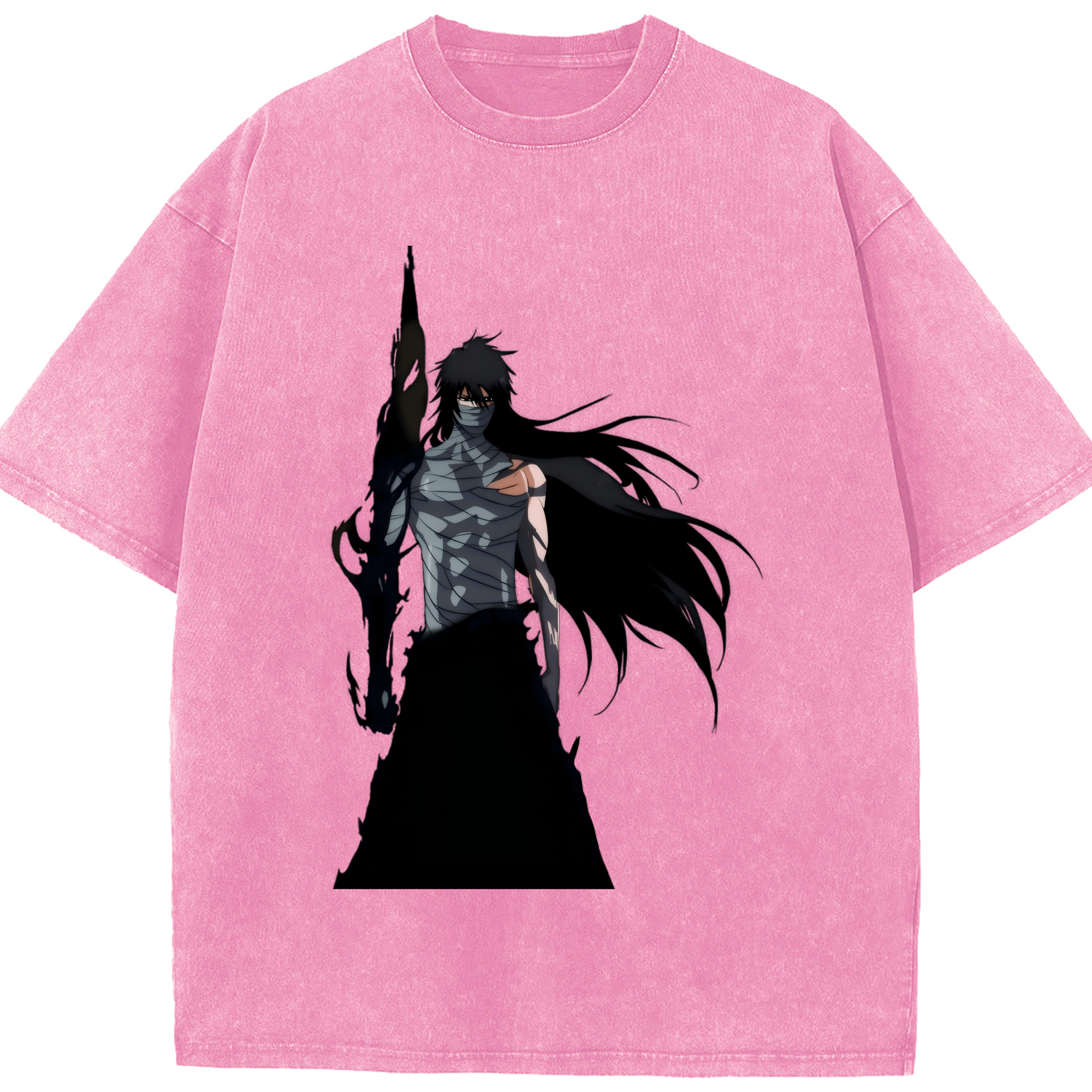 （画像用） ブリーチ 黒崎一護（くろさき いちご）BLEACH Kurosaki Ichigo 綿100% ヴィンテージ風 半袖Tシャツ（フロントプリント）